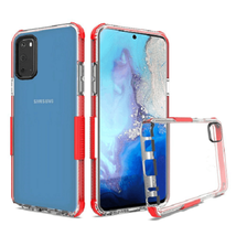For Samsung S20 6.9&quot; Sturdy Shockproof Bumper Transparent PC TPU CLEAR/RED - £4.70 GBP
