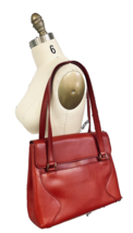 VTG Etienne Aigner Red Leather Purse Bag NWOT Logo End Double Strap Ipad... - $106.92