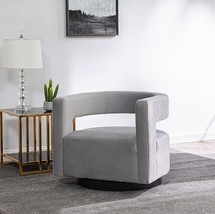 Safavieh Couture Home Collection Edgar Light Grey Velvet Upholstered Swi... - $945.99