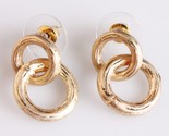 New Jardin Double Brushed Gold Plated Small Hoop Earrings NWT - $11.23