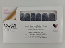 Color Street MOON RIVER 100% Real Nail Polish Strips Gray Grey Glitter R... - £26.05 GBP