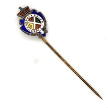 Antique Sterling Sign Reg&#39;d 1900 Enamel Flag Concordia Salus Montreal Lapel Pin - £39.46 GBP