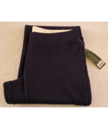 NWT Lauren Ralph Lauren Navy Blue Stretch  Straight Pants Size Large - $29.69