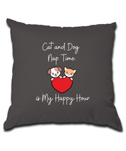 cat and dog nap time is my happy hours Pillow (Cover and Pillow Included) - £16.96 GBP+