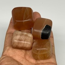 157.8g, 1&quot;-1.3&quot;, 4pcs, Honey Calcite Tumbled Stones @Afghanistan, B26738 - £10.06 GBP