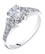 14K White Gold Cubic Zirconia Classic Style Engagement Ring - $475.99