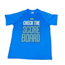 Under Armour Shirt Mens Medium HeatGear Blue Loose Fit  &quot;Check The Score... - £8.81 GBP