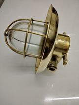 Old Brass Metal Ceiling Mount Marine Bulkhead Light With Shade Lot Of 2 - $282.20