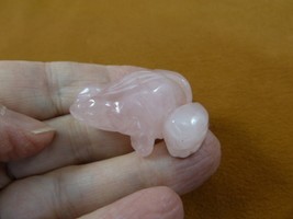 Y-FRO-557) baby pink rose quartz FROG stone gemstone figurine I love frogs - $18.69
