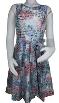 Tommy Hilfiger Sleeveless Dress Womens 8 Coral Floral Fit and Flare Belt... - $24.48