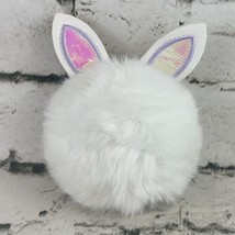 MGS Group Plush Rabbit Backpack Clip Keychain White Fluff Ball Pink Bunny Ears - £5.91 GBP