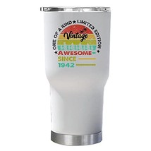 Awesome Since 1942 Limited Edition Tumbler 30oz With Lid Gift 80th Happy Birthda - £23.70 GBP