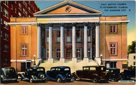 Vtg Postcard First Baptists Church, St. Petersburg, Fla. The Sunshine City - £5.96 GBP