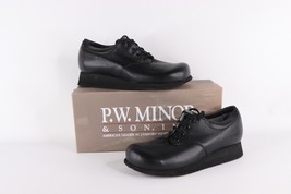 NOS Vintage 90s Streetwear Womens 8 2A Chunky Platform Leather Shoes Bla... - $98.95