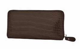 100% Genuine Men Leather Long Wallet Brown  - $65.00
