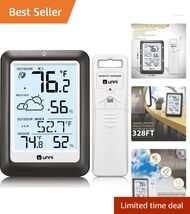 Professional-Grade Wireless Thermometer with 330ft Range &amp; Elegant Black... - $42.52