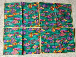 4 Fabric Placemats Place Mats Tropical Fish Sea Life, Handmade ? 17.5&quot; x 13&quot; - £7.03 GBP