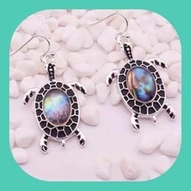 Brand New Absolutely Beautiful Abalone Sea Turtles Multi Colorful Earrings - £7.19 GBP