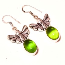 Green Onyx Gemstone Handmade Christmas Gift Earrings Jewelry 2.10&quot; SA 1767 - £4.14 GBP