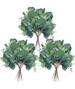 20 Pack Artificial Eucalyptus Leaves Stems w/White Seeds 11&quot; Tall Greene... - $19.79