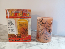 Everlasting Flameless Candle Jack-O-Lanterns Pumpkins Halloween w/ Spooky Sounds - £11.92 GBP