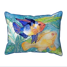 Betsy Drake Betsy&#39;s Two Fish Small Indoor Outdoor Pillow 11x14 - £38.87 GBP