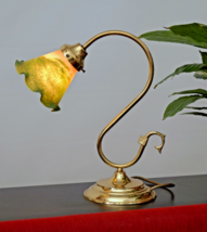 Romantique Art Nouveau Lampe de Cuivre Chevet - $163.22