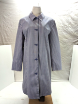 Madison Studio Women&#39;s Blue/White Gingham Plaid Mid Length Coat Size L - $19.50