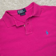 Vintage Polo Ralph Lauren Shirt Mens Medium Pink Short Sleeve Blue Pony Preppy - $22.95