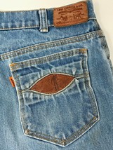 VTG RARE Levis Back Pocket Picture Leather Corduroy Denim Orange Tab Jeans - £310.49 GBP