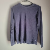 Crown &amp; Ivy Women Blue Thermal Top Size Large Pre Owned - £11.67 GBP