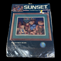 13669 NEW in Package NIP Sunset Counted Cross Stitch Kit 1999 My Favorite Bears - £50.08 GBP