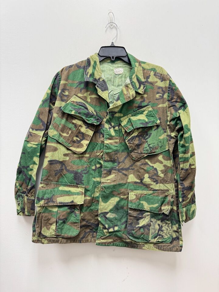 1969 USGI USMC ERDL WOODLAND CAMO CTN RIPSTOP POLIN CLASS 2 COAT - MEDIU... - $135.58