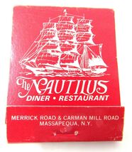 The Nautilus  Restaurant Matchbook Flat Folder Vintage Massapequa LI NY - $14.84