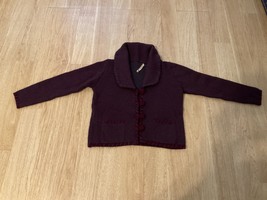 Peruvian Collection E 100% Baby Alpaca Cardigan Sweater Purple Size M - £51.24 GBP