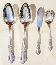 antique 1847 ROGERS HERITAGE SILVERPLATE FLATWARE 4pc SERVING SPOON,JELL... - £27.65 GBP