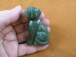 (Y-DOG-CH-718) green CHIHUAHUA Mexican dog gemstone figurine carving Chi... - $17.53