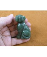 (Y-DOG-CH-718) green CHIHUAHUA Mexican dog gemstone figurine carving Chi... - $17.53
