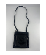 Vintage Fossil Crossbody Purse Black Leather Zipper Pockets 8x8 Basic Ba... - $27.40