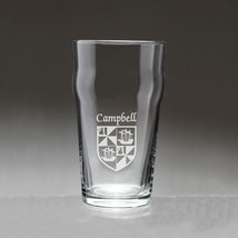 Campbell Irish Coat of Arms Pub Glasses - Set of 4 (Sand Etched) - £54.23 GBP