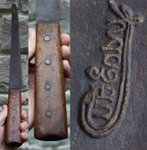 Primitive 1800&#39;s &quot;CUT EASY&quot; butcher knife antique OLD long 23 1/2&quot; HAND FORGED - £78.65 GBP