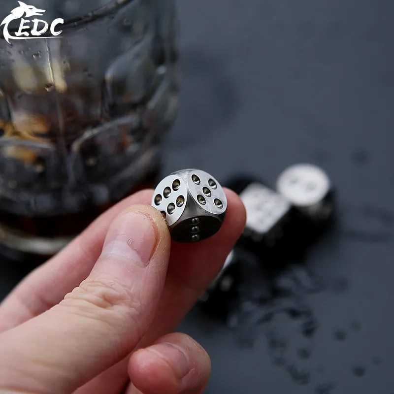 A333 EDC Titanium Alloy Dice Dice Solid TC4 Six-sided Lucky Iced Cooling Dice - £15.87 GBP+