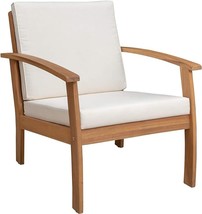 Patio Sense 63342 Lio Wooden Armchair with Cushions Modern &amp; Contemporar... - £191.35 GBP