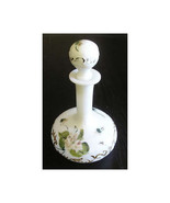 Vintage Handpainted White Glass Decanter w/ Stopper Carafe - £16.41 GBP