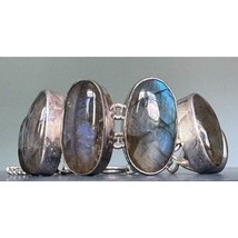 925 Sterling Silver And Labradorite Bracelet Sky - $193.05