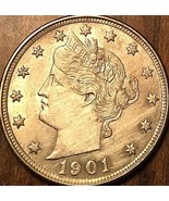 1901 USA LIBERTY 5 CENTS COIN - Lustrous UNC but also with Surface hairl... - £30.61 GBP