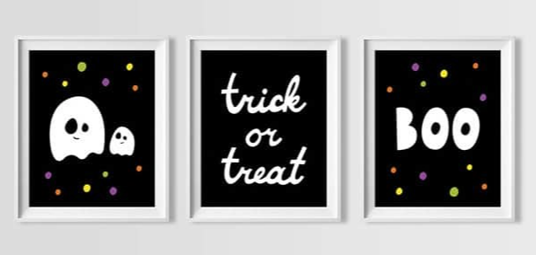 Primary image for A set of 3 paintings with Halloween theme, canvas, acrylic colors, wall art
