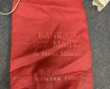 Vtg  Vintage Draw String Bank Of St Mary Deposit Bag St. Mary, Missouri - £5.43 GBP