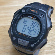 Timex Ironman Men 100m Silver Black Digital Quartz Alarm Chrono Watch~New Batter - £18.32 GBP