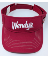 Wendy&#39;s Employee Visor Hat Cap Adjustable Red Dave Thomas Foundation - $14.69